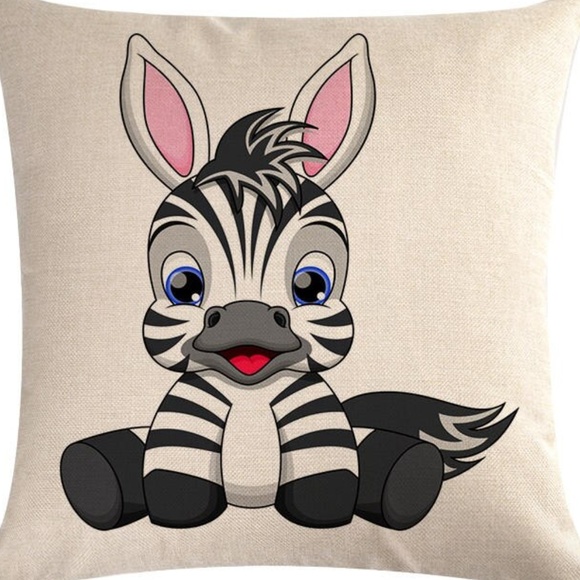 Other - Pillow Cover- NEW- Cartoon Kids Zebra Children